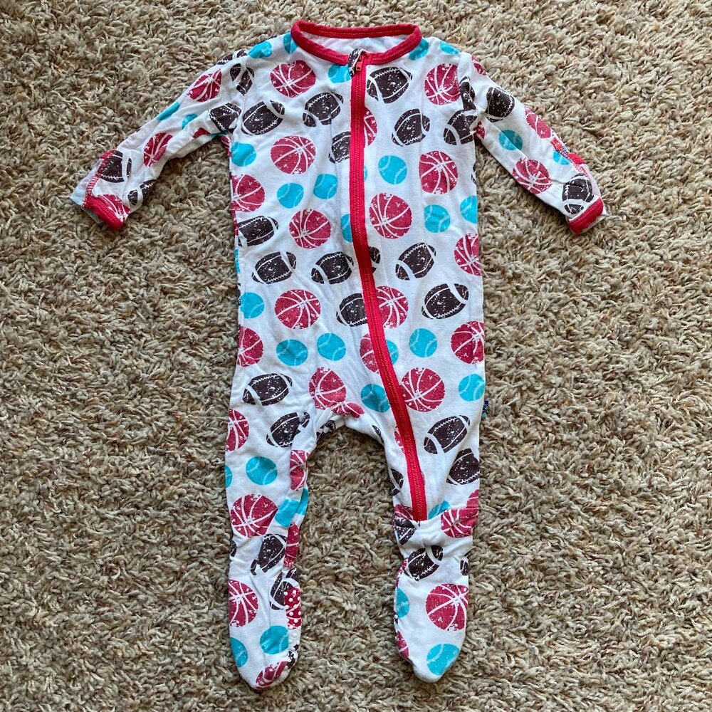 Kickee Pants Sports Footie Pjs Size 3mo